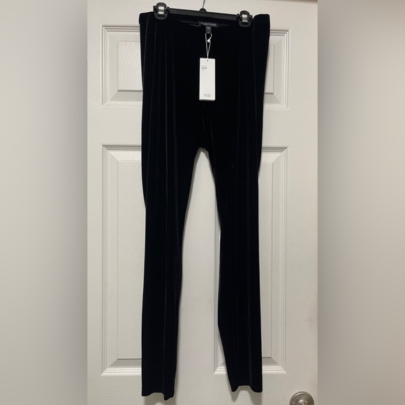Eileen Fisher Women Black Velvet Ankle Length Leggings Pants Size S/P - Picture 2 of 6